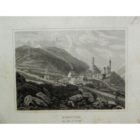 Engraving ‘Hospital auf dem St. Gotthard’ by Moinat SA – Antiques and decorative items – Engravings, lithographs