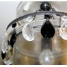 Suspension en verre claire avec pendeloques noires