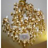 Lustre à cristaux et fer doré