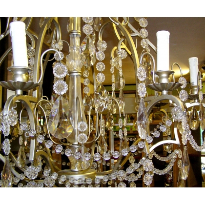 8-light crystal chandelier by Moinat SA – Antiques and home décor