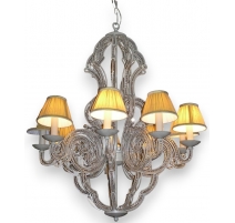 Lustre 9 lumières avec perles cristal