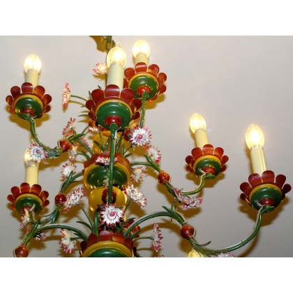 11-light painted wood and iron chandelier from Moinat SA – Antiques and home décor