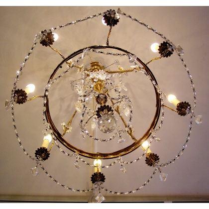 Louis XVI-style chandelier in gilded bronze at Moinat SA – Antiques and home décor