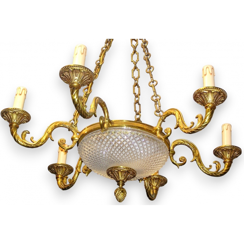 A 6-light Louis XVI-style chandelier, from  Moinat SA  - Antiques and home décor