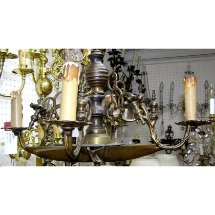 Small Dutch bronze chandelier with 4 lights at Moinat SA – Antiques and home décor