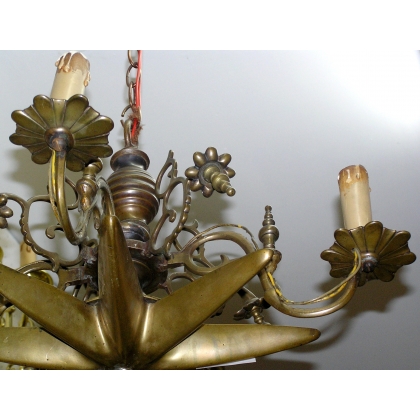 Small Dutch bronze chandelier with 4 lights at Moinat SA – Antiques and home décor