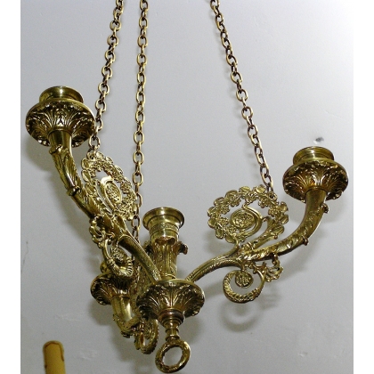 Restored bronze chandelier, 4 on  Moinat SA  - Antiques and home décor