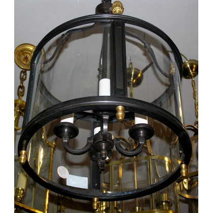 Round hanging lantern, black patina, by Moinat SA – Antiques and home décor