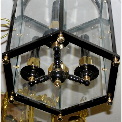 Hexagonal 3-light hanging lantern from Moinat SA – Antiques and home décor