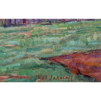 Paintings | Oil on canvas ‘Geneva Countryside’, Moinat SA  – Antiques and home décor