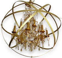 Cage pour lampe, en fer coloris or