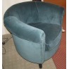 Armchair upholstered in blue-green velvet by  Moinat SA  - Antiques and home décor
