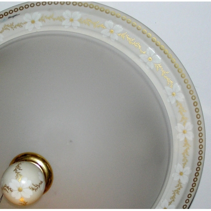 Painted alabaster ceiling light by  Moinat SA  - Antiques and home décor