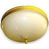 Plafonnier 3 lumières en laiton-verre