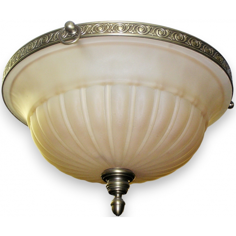 Plafonnier \"Clunia\" en verre et laiton