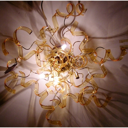 Ceiling light with amber glass elements, 6 available at Moinat SA – Antiques and home décor