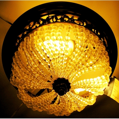 Electrified crystal ceiling light at  Moinat SA  - Antiques and home décor