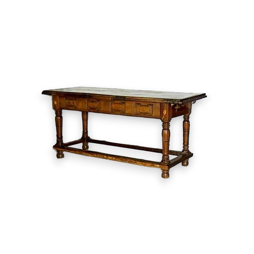 Mesa Luis XIII con marquetería y 2 extensiones. En  Moinat SA  - Antigüedades y decoración