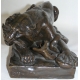 Bronze "Tigre au serpent", signé O.WALDMANN