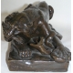 Bronze "Tigre au serpent", signé O.WALDMANN