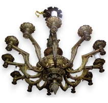 Lustre Napoleon III en bronze, 12 feux