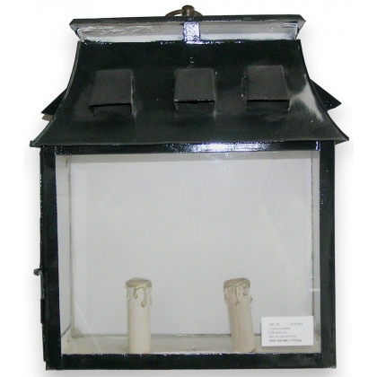 Green-painted iron lantern at  Moinat SA  - Antiques and home décor