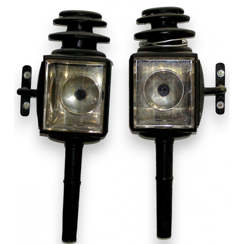 Paire de lampes de fiacre en laiton