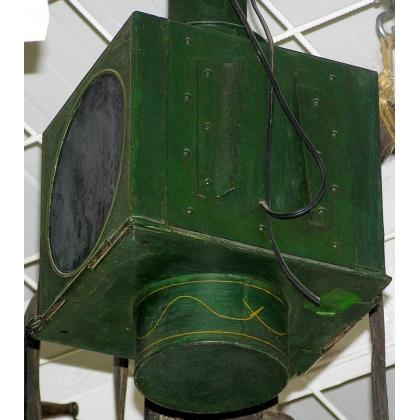 Lanterne de fiacre, peinte en vert