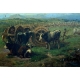 Table Cows . Gilded frame.