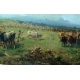 Painting "Cows", gilt frame.