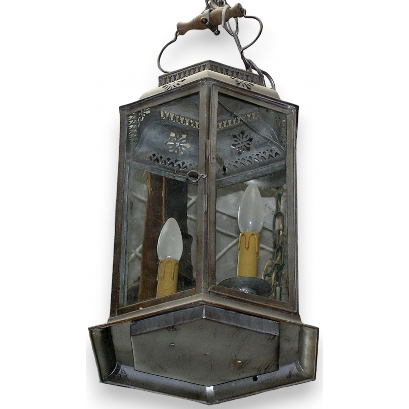 Hexagonal sheet metal lantern, France, at  Moinat SA  - Antiques and home décor