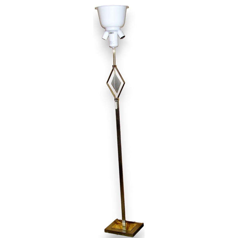Floor lamp with lampshade, gilded brass, from Moinat SA – Antiques and home décor