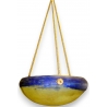 Suspension en pâte de verre jaune-bleu,