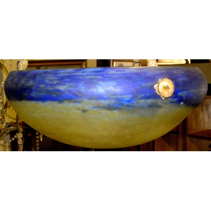 Yellow-and-blue glass paste pendant light, from  Moinat SA  - Antiques and home décor