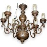Painted wooden chandelier with 6 lights from Moinat SA – Antiques and home décor