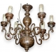 Lustre bois peint avec 6 lumières