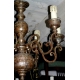 Lustre bois peint avec 6 lumières