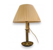 Lampe-bougeoir laiton avec abat-jour