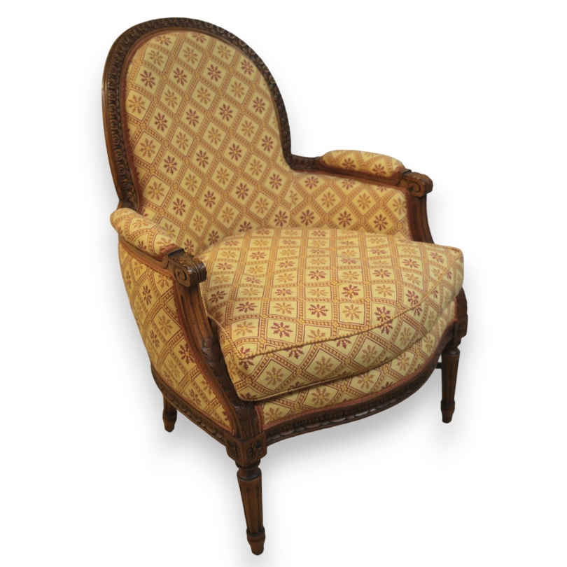 Bergère style Louis XVI en noyer