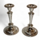 Paire de Bougeoirs argentés