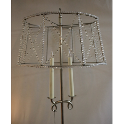  Lampadaire argenté perles cristal 1940 sur  Moinat SA  - Antiquités décoration