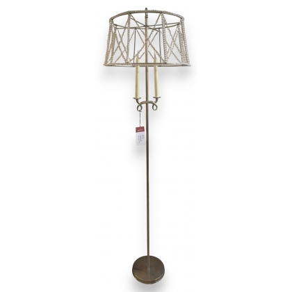  Lampadaire argenté perles cristal 1940 sur  Moinat SA  - Antiquités décoration
