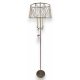 Lampadaire argenté perles cristal 1940