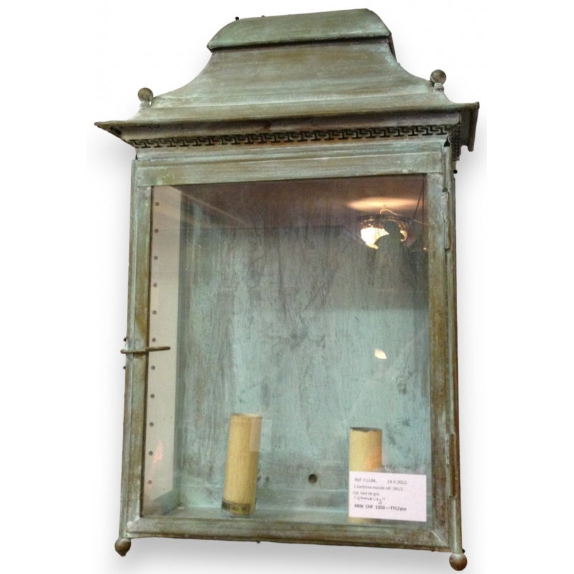 Lanterne murale "Chantilly" couleur vert de gris
