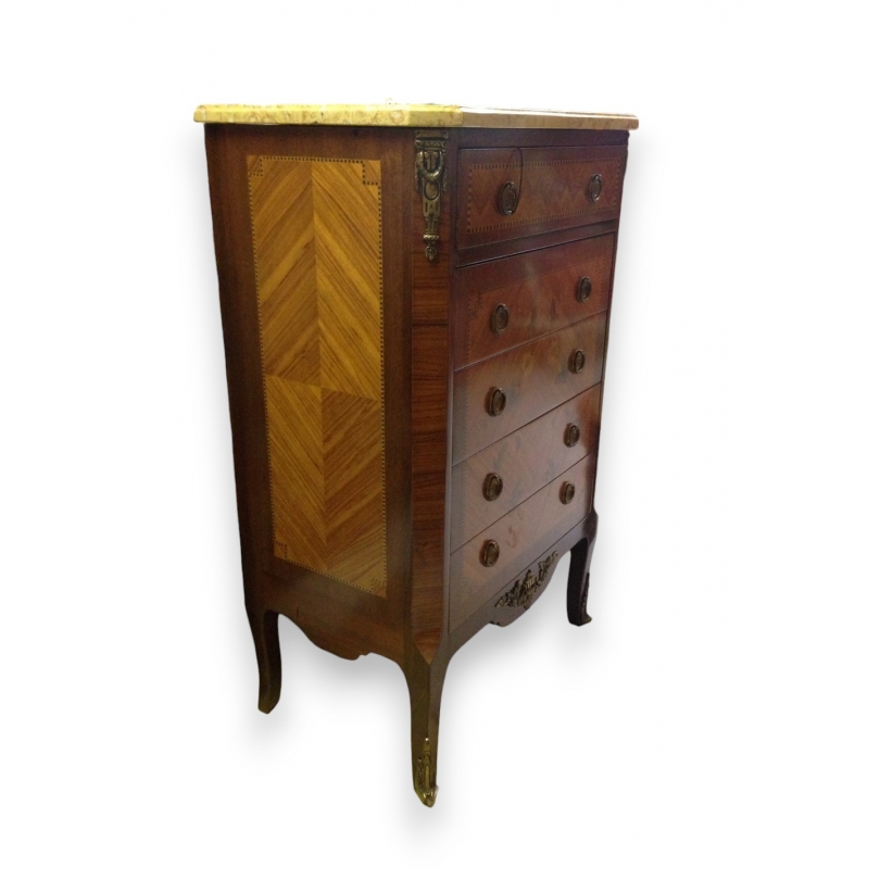  Chiffonnier en bois de rose, dessus sur  Moinat SA  - Antiquités décoration