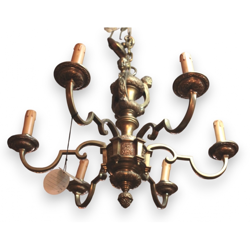 Lustre en bronze à 6 lumières