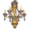 Chandelier in gilded wood, polychrome and iron at  Moinat SA  - Antiques and home décor