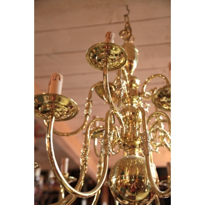 15-light Dutch brass chandelier at  Moinat SA  - Antiques and home décor