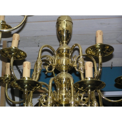 15-light Dutch brass chandelier at  Moinat SA  - Antiques and home décor