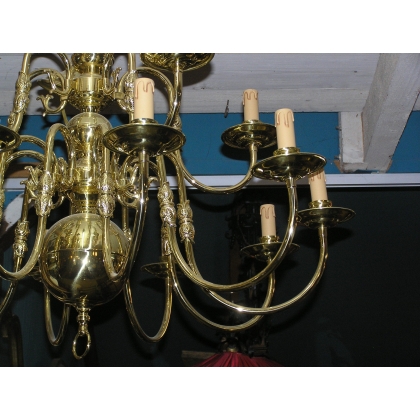15-light Dutch brass chandelier at  Moinat SA  - Antiques and home décor